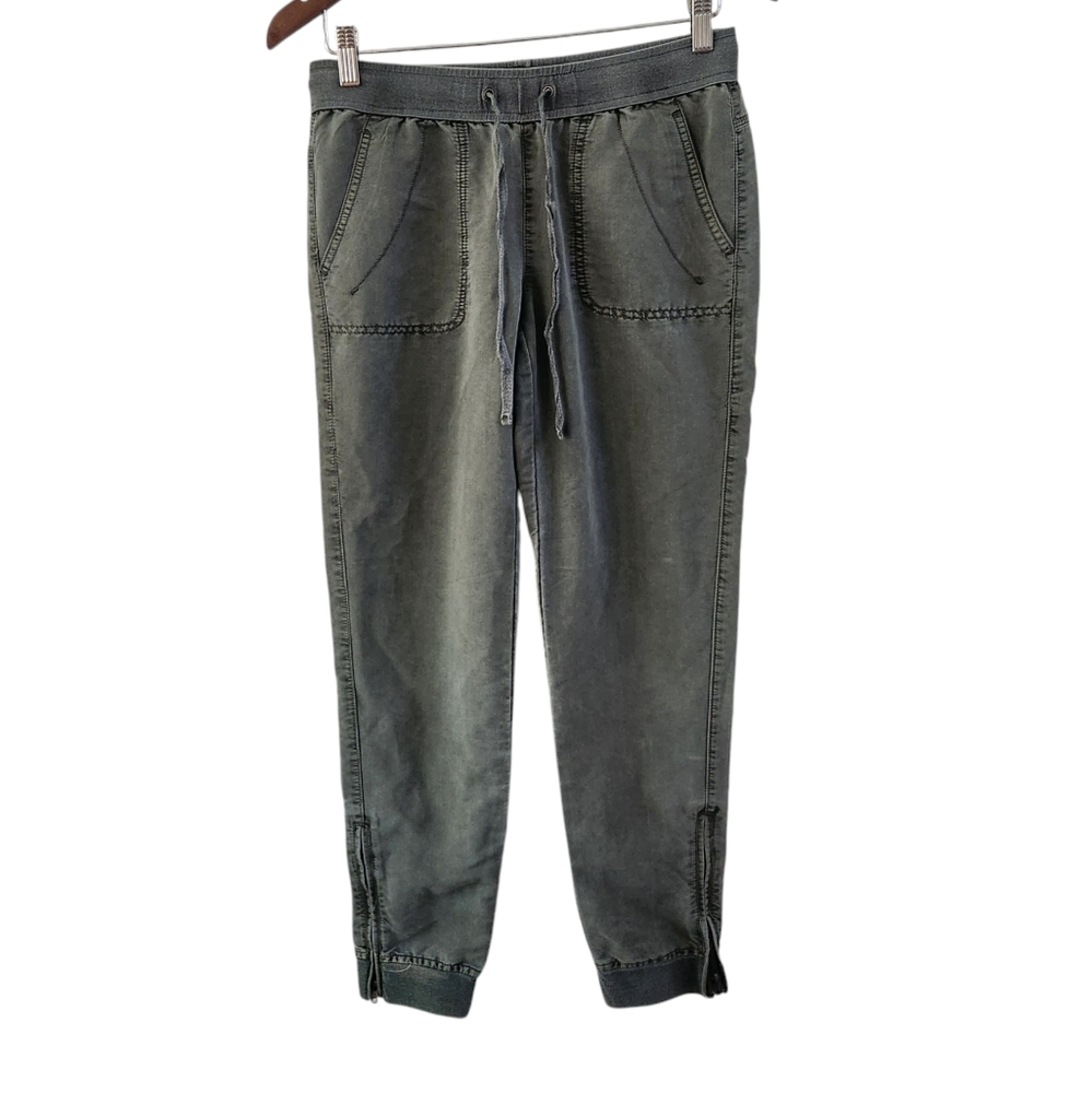Marrakech Anthropologie Olive Green Joggers Zipper Ankle Pants Womens Size XS